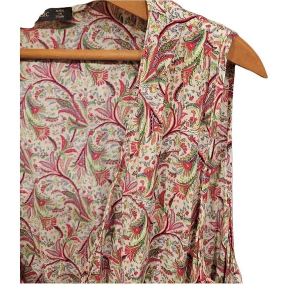 Zara Paisley Floral V-neck Short Sleeveless Romper L - Picture 5 of 15